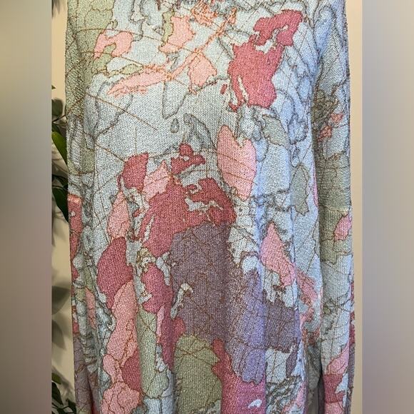 Show Me Your Mumu Womens Boho Oversized World Tour Bonfire Map Sweater Size XS - Picture 3 of 7